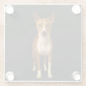 Black 4 Luxe Glass coaster, Classy Basenji Dog Glasuntersetzer (Rückseite)