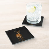 Black 4 Luxe Glass coaster, Elegant Gazella Glasuntersetzer (Schrägansicht)