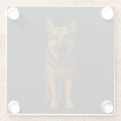 Black 4 Luxe Glass coaster, German Shepherd Dog Glasuntersetzer (Rückseite)