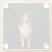 Black 4 Luxe Glass coaster, Loyal Collie Dog Glasuntersetzer (Rückseite)