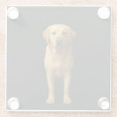 Black 4 Luxe Glass coaster, Minimalist Labrador Glasuntersetzer (Rückseite)