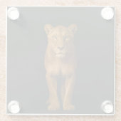 Black 4 Luxe Glass coaster, Noble Lioness Glasuntersetzer (Rückseite)