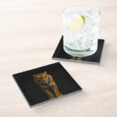 Black 4 Luxe Glass coaster, Noble Tiger Glasuntersetzer (Schrägansicht)