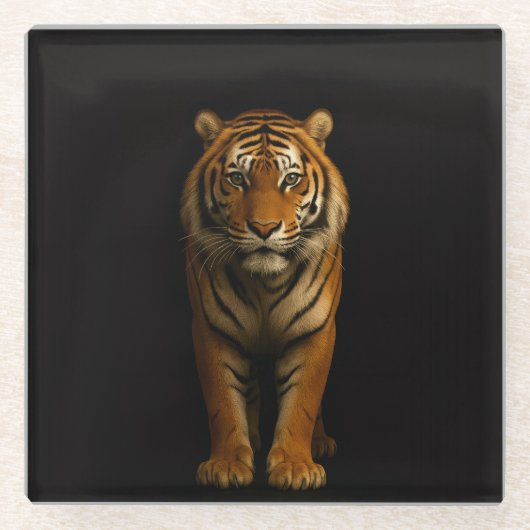Black 4 Luxe Glass coaster, Noble Tiger Glasuntersetzer (Vorderseite)