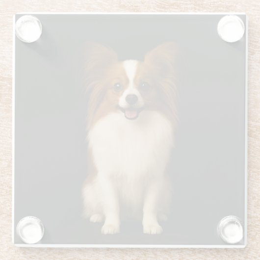 Black 4 Luxe Glass coaster, Refined Papillon Glasuntersetzer (Rückseite)