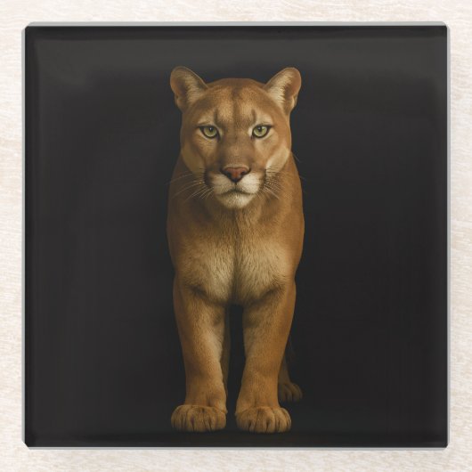 Black 4 Luxe Glass coaster, Silent Prime Puma Glasuntersetzer (Vorderseite)