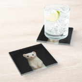 Black 4 Luxe Glass coaster, Stylish Ermine Glasuntersetzer (Schrägansicht)