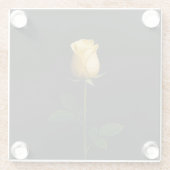 Black 4 Luxe Glass coaster, Sunlit Yellow Rose Glasuntersetzer (Rückseite)