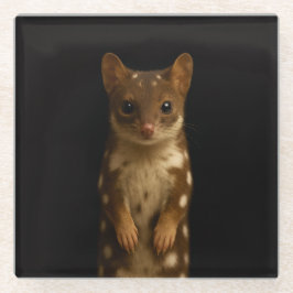 Black 4 Luxe Glass coaster, Sweet Quoll Glasuntersetzer