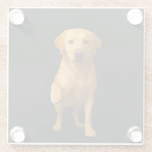 Black 4 Luxe Glass coaster, Tender Labrador Glasuntersetzer (Rückseite)