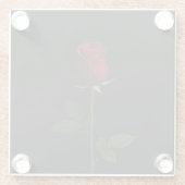 Black 4 Luxe Glass coaster, Velvet Red Rose Glasuntersetzer (Rückseite)