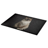 Black 4 Luxe Glass cutting board Birmanese Cat Schneidebrett (Ecke)