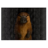 Black 4 Luxe Glass cutting board Elegant Platypus Schneidebrett (Vorderseite)