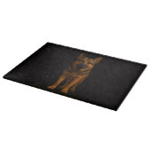 Black 4 Luxe Glass cutting board German Shepherd Schneidebrett (Ecke)