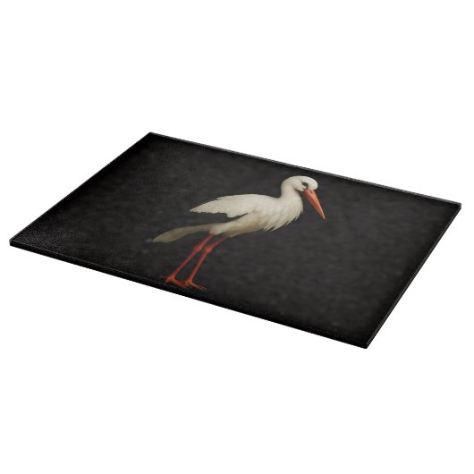 Black 4 Luxe Glass cutting board Graceful Stork Schneidebrett (Ecke)