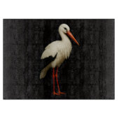 Black 4 Luxe Glass cutting board Graceful Stork Schneidebrett (Vorderseite)