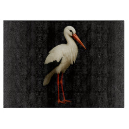 Black 4 Luxe Glass cutting board Graceful Stork Schneidebrett