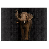 Black 4 Luxe Glass cutting board Mighty Elephant Schneidebrett (Vorderseite)