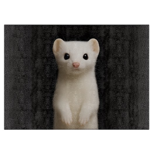 Black 4 Luxe Glass cutting board Stylish Ermine Schneidebrett (Vorderseite)