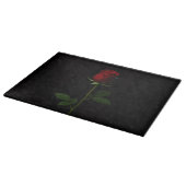 Black 4 Luxe Glass cutting board Velvet Red Rose Schneidebrett (Ecke)