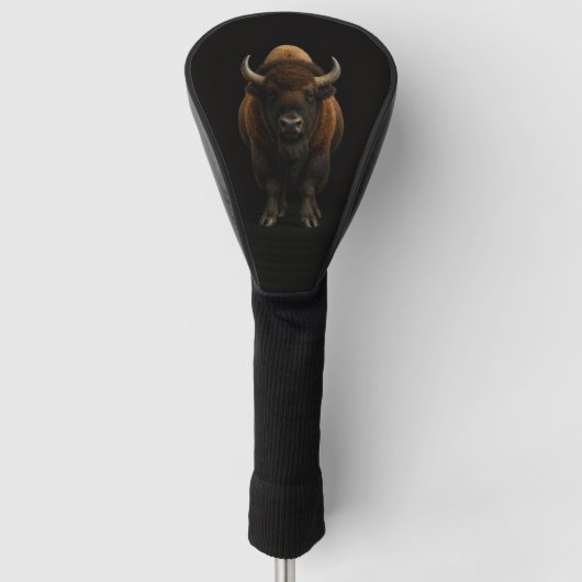 Black 4 Luxe Golf Driver Cover, American Bison Headcover (Vorderseite)
