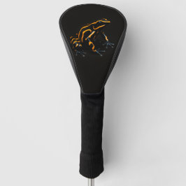 Black 4 Luxe Golf Driver Cover, Black Orange Frosc Headcover