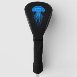 Black 4 Luxe Golf Driver Cover, Blue Jellyfish Golf Headcover