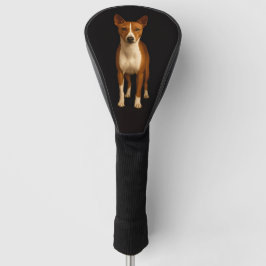 Black 4 Luxe Golf Driver Cover, Classy Basenji Dog Headcover