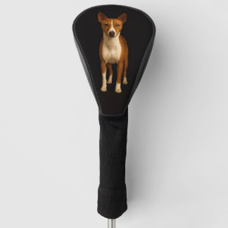 Black 4 Luxe Golf Driver Cover, Classy Basenji Dog Headcover