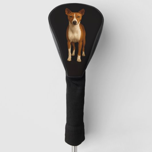 Black 4 Luxe Golf Driver Cover, Classy Basenji Dog Headcover (Vorderseite)