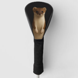 Black 4 Luxe Golf Driver Cover, Elegant Weasel Golf Headcover