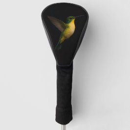 Black 4 Luxe Golf Driver Cover, Flying Hummingbird Golf Headcover