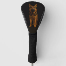 Black 4 Luxe Golf Driver Cover, German Shepherd Headcover