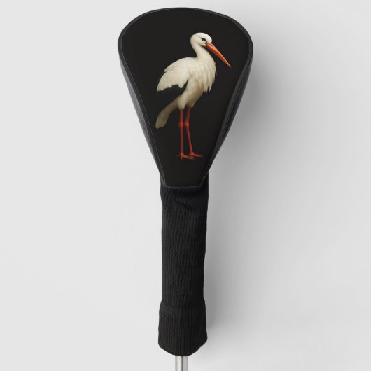 Black 4 Luxe Golf Driver Cover, Graceful Stork Headcover (Vorderseite)