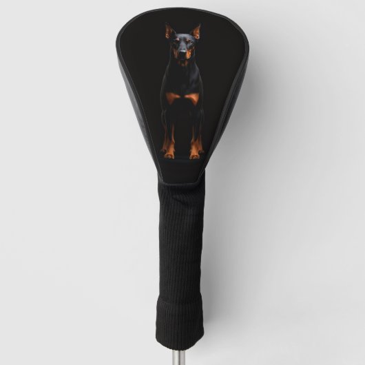 Black 4 Luxe Golf Driver Cover, Guardian Doberman Golf Headcover (Vorderseite)