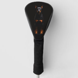 Black 4 Luxe Golf Driver Cover, Guardian Doberman Headcover