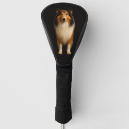 Black 4 Luxe Golf Driver Cover, Loyal Collie Dog Golf Headcover