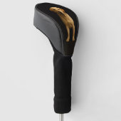 Black 4 Luxe Golf Driver Cover Minimalist Labrador Headcover (angewinkelt)