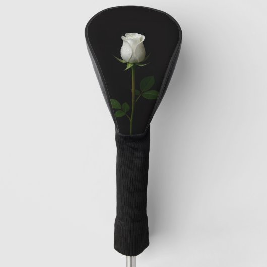 Black 4 Luxe Golf Driver Cover, Pure White Rose Golf Headcover (Vorderseite)