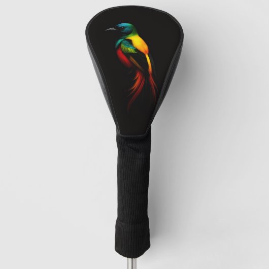 Black 4 Luxe Golf Driver Cover, Rainbow Bird Headcover (Vorderseite)