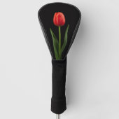 Black 4 Luxe Golf Driver Cover, Ruby Red Tulip Golf Headcover (Vorderseite)
