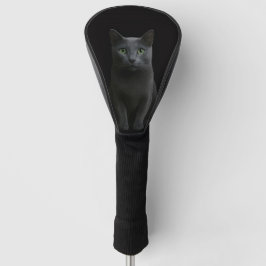 Black 4 Luxe Golf Driver Cover, Russian Blue Cat Golf Headcover