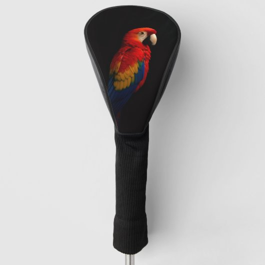 Black 4 Luxe Golf Driver Cover, Scarlet Parrot Headcover (Vorderseite)