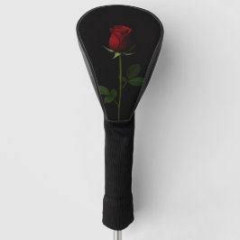 Black 4 Luxe Golf Driver Cover, Velvet Red Rose Golf Headcover