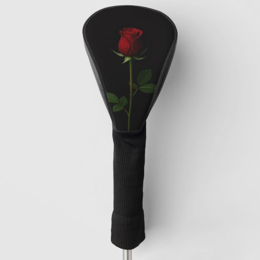 Black 4 Luxe Golf Driver Cover, Velvet Red Rose Headcover (Vorderseite)