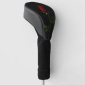 Black 4 Luxe Golf Driver Cover, Velvet Red Rose Headcover (angewinkelt)