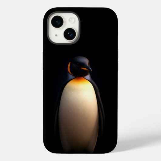 Black 4 Luxe iPhone 14 Case-Mate, Kaiser Pinguin Case-Mate iPhone Hülle (Rückseite)