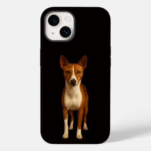 Black 4 Luxe iPhone 14 Mate, Classy Basenji Dog Case-Mate iPhone Hülle (Rückseite)