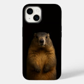 Black 4 Luxe iPhone 14 Mate, Fluffy Marmot Case-Mate iPhone Hülle (Rückseite)