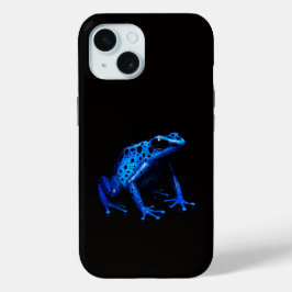 Black 4 Luxe iPhone 15 Case, Blue Frog Case-Mate iPhone Hülle